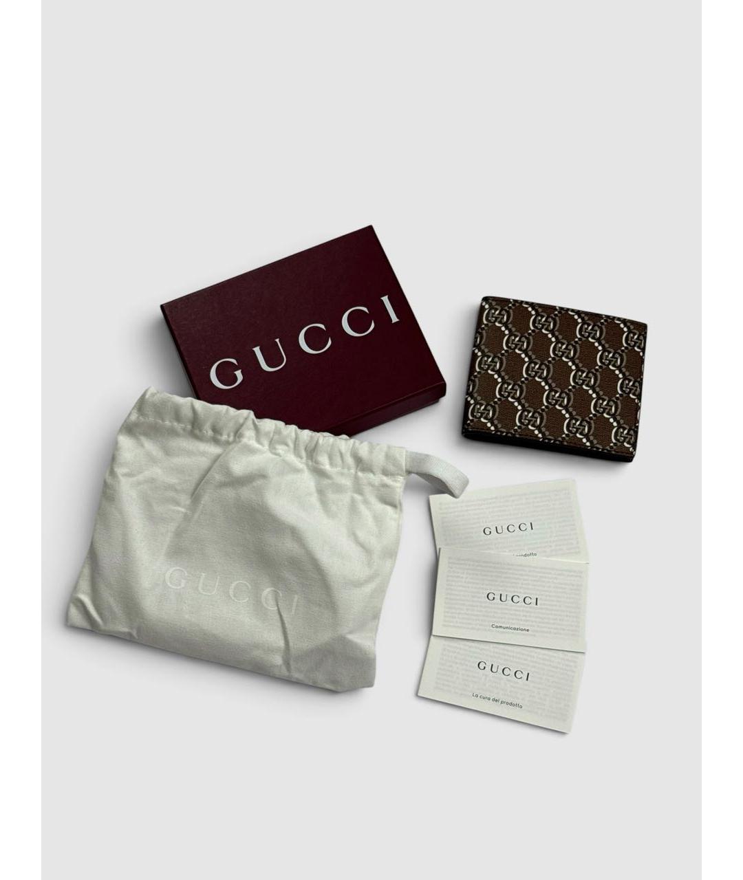 GUCCI Коричневый кожаный кошелек, фото 2