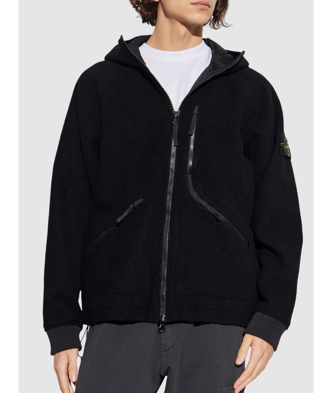 STONE ISLAND Черная шерстяная куртка, фото 2