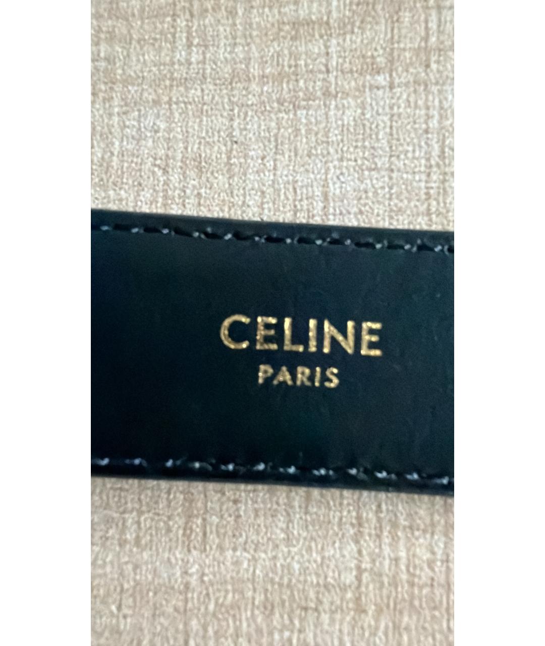 CELINE Черный кожаный ремень, фото 3
