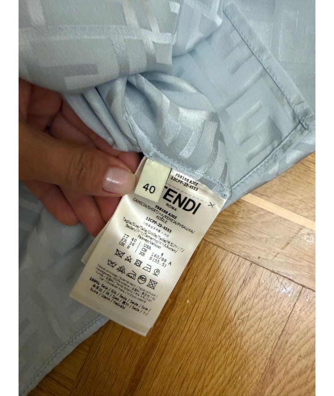 FENDI Голубая блузы, фото 4