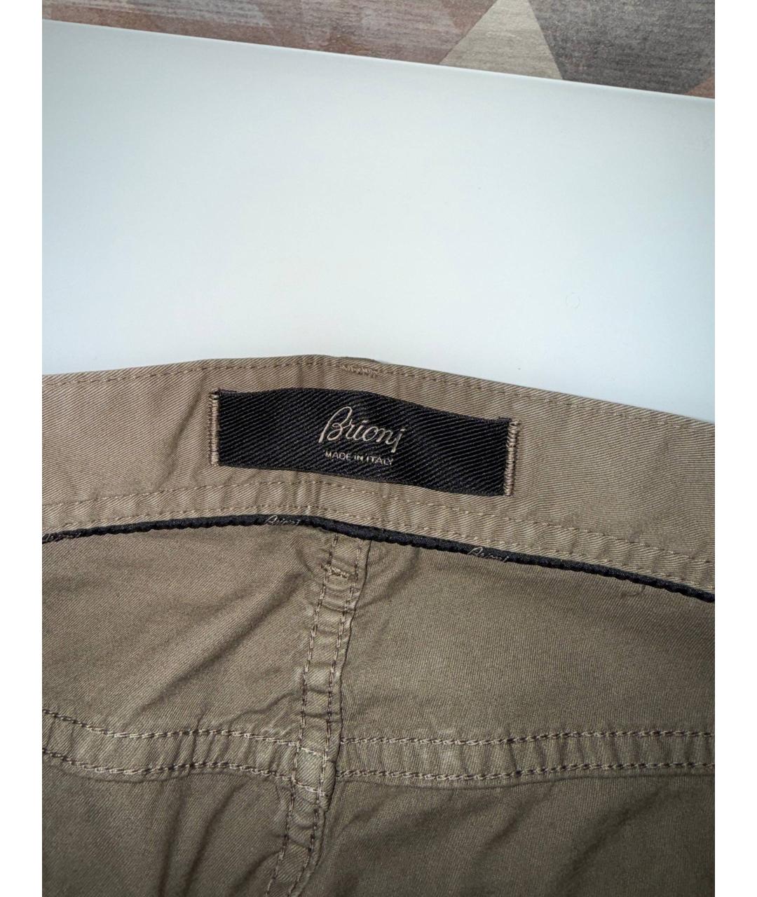 BRIONI Коричневые хлопко-эластановые прямые джинсы, фото 9