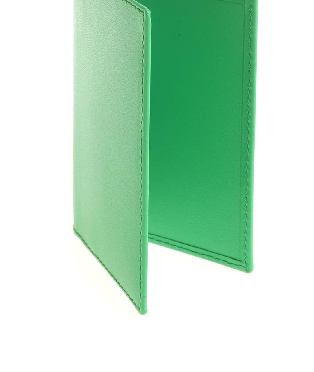 COMME DES GARÇONS WALLET Зеленый кожаный кошелек, фото 4