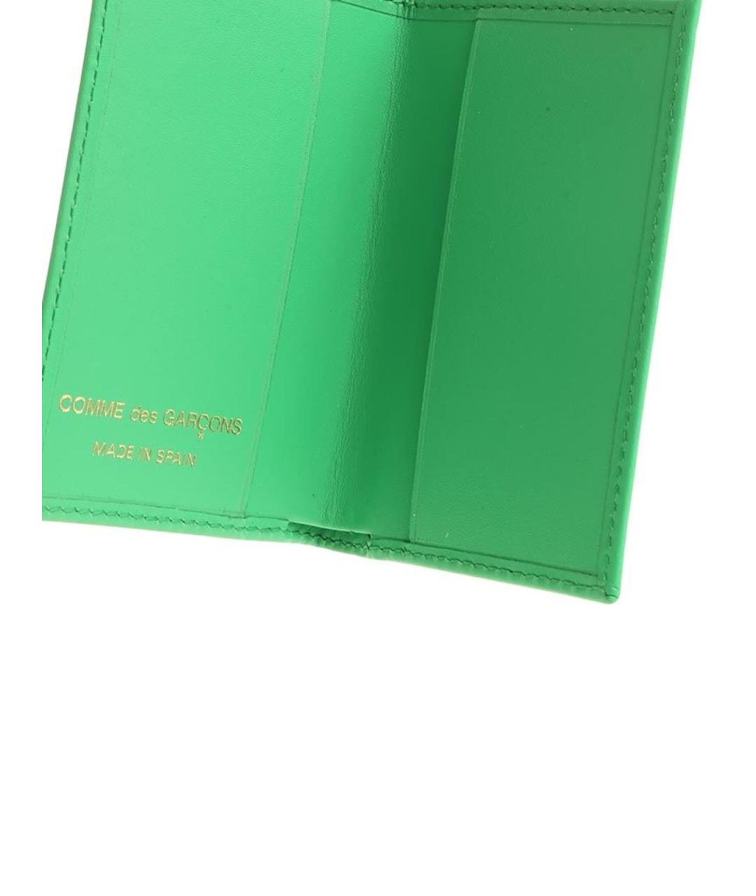 COMME DES GARÇONS WALLET Зеленый кожаный кошелек, фото 5