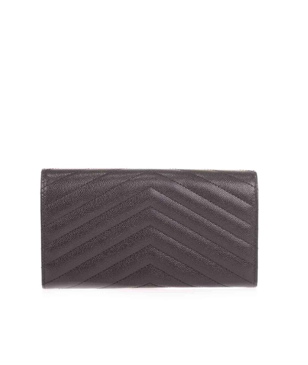 SAINT LAURENT Черный кожаный кошелек, фото 3