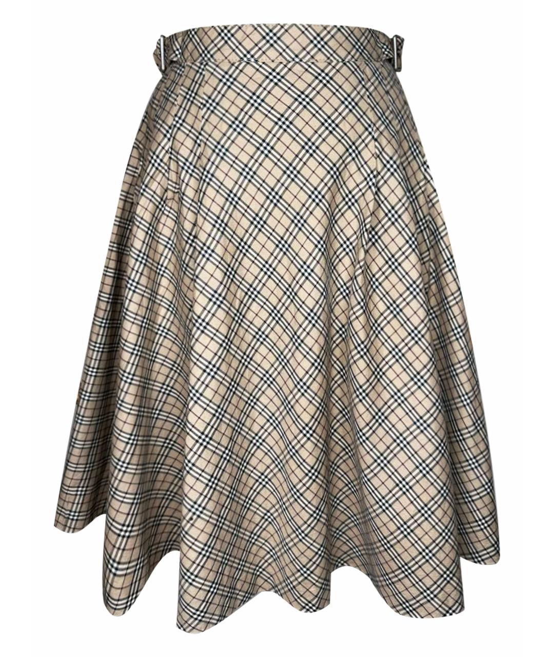 BURBERRY Бежевая юбка мини, фото 1
