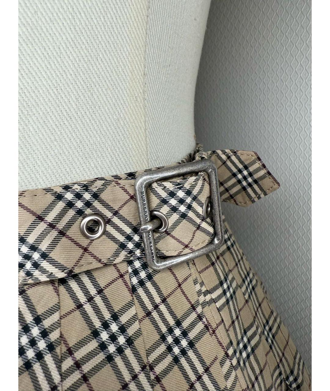 BURBERRY Бежевая юбка мини, фото 4