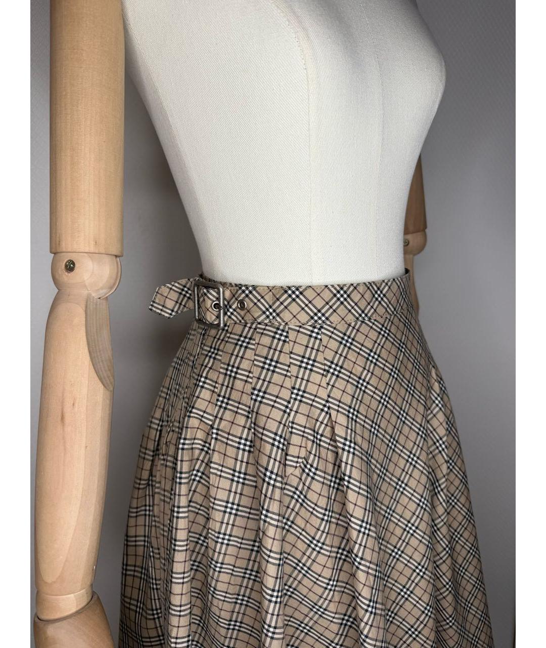 BURBERRY Бежевая юбка мини, фото 5