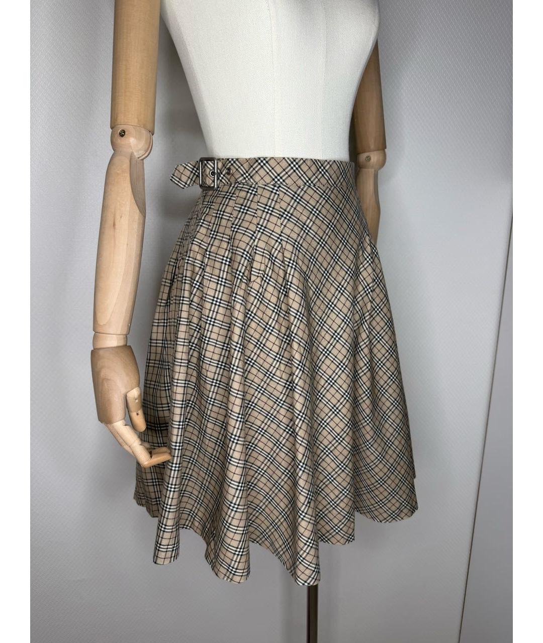 BURBERRY Бежевая юбка мини, фото 8