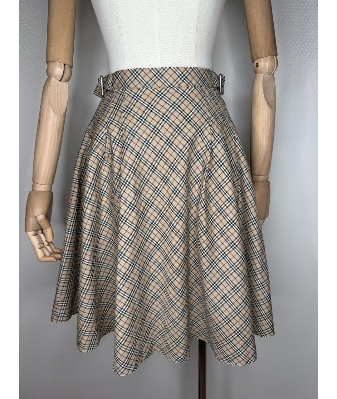 BURBERRY Бежевая юбка мини, фото 9