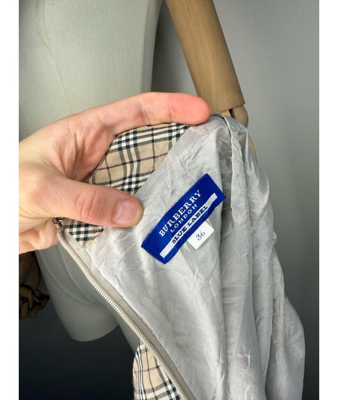 BURBERRY Бежевая юбка мини, фото 2