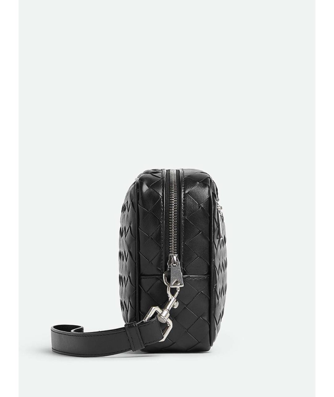 BOTTEGA VENETA Черная кожаная барсетка, фото 2