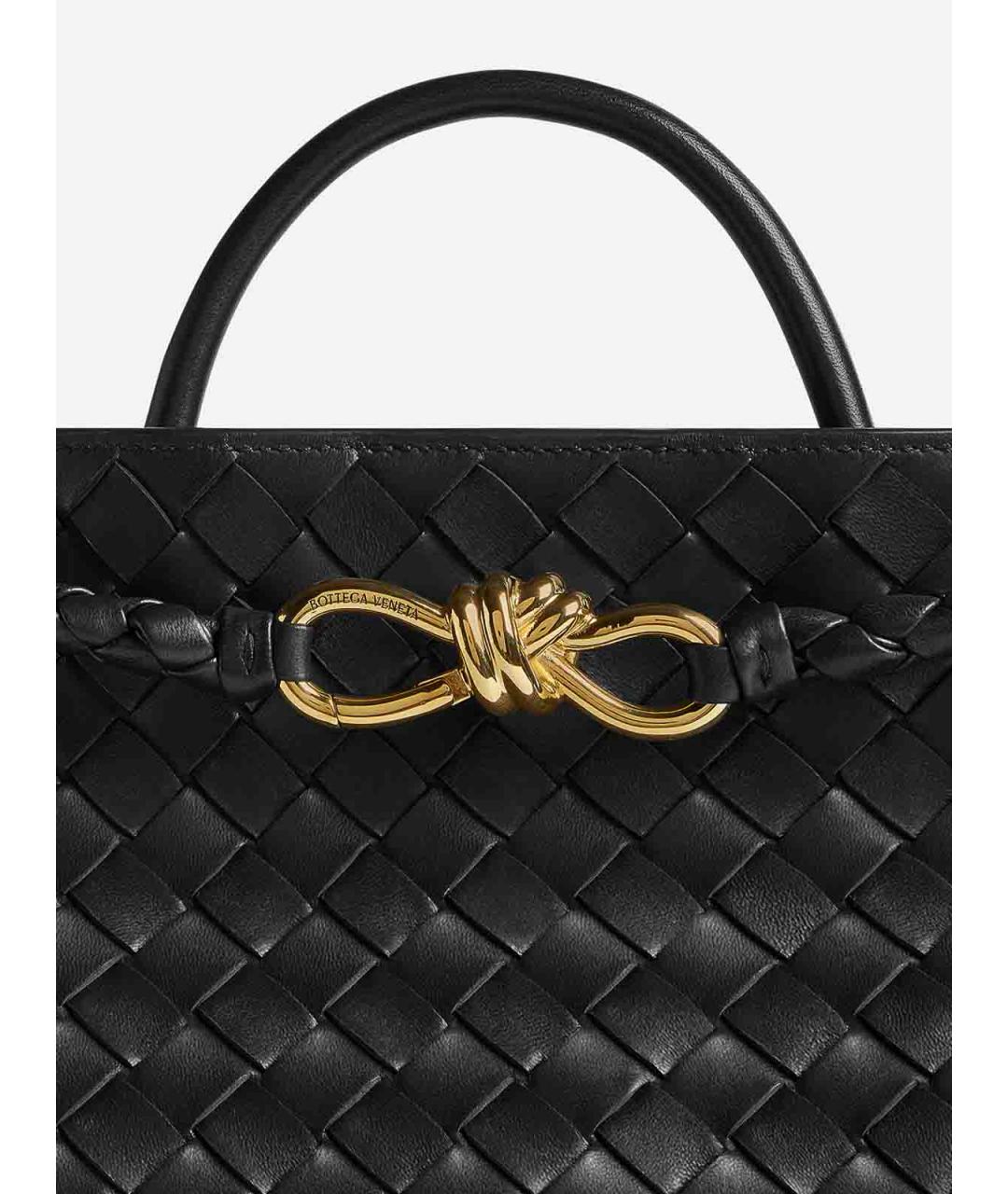 BOTTEGA VENETA Черная кожаная сумка тоут, фото 5