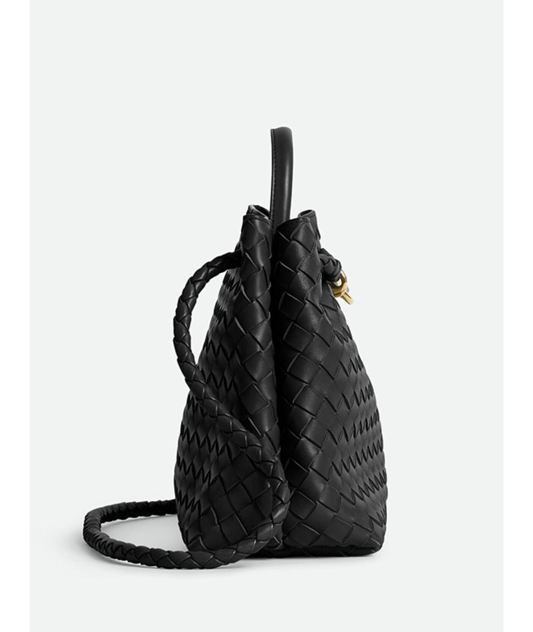 BOTTEGA VENETA Черная кожаная сумка тоут, фото 3