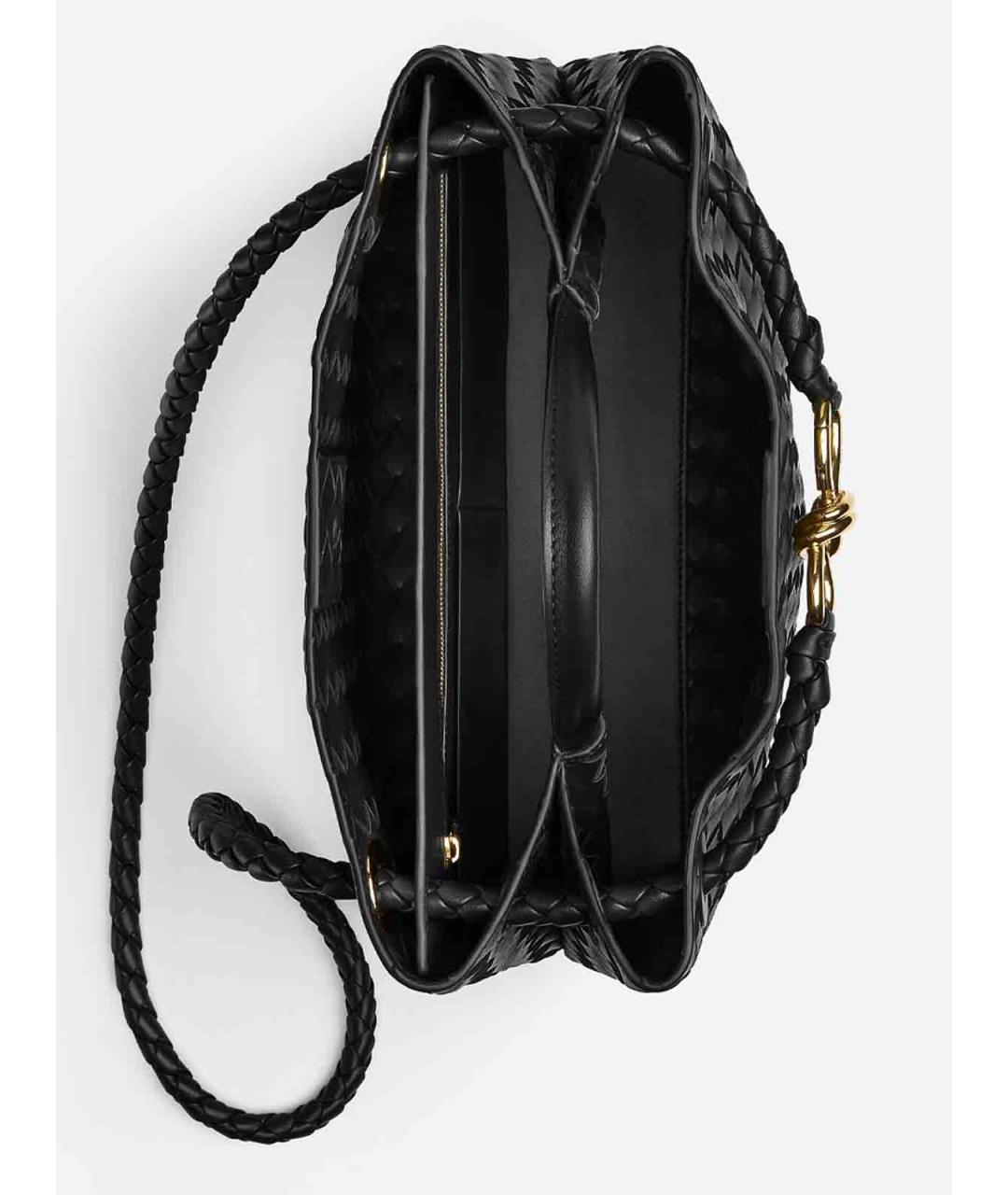 BOTTEGA VENETA Черная кожаная сумка тоут, фото 4