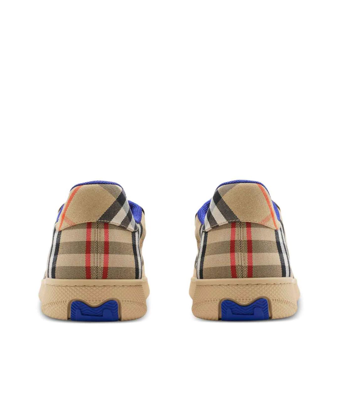 BURBERRY Розовые текстильные низкие кроссовки / кеды, фото 4