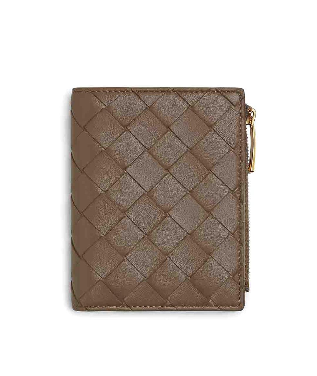 BOTTEGA VENETA Коричневый кожаный кошелек, фото 1