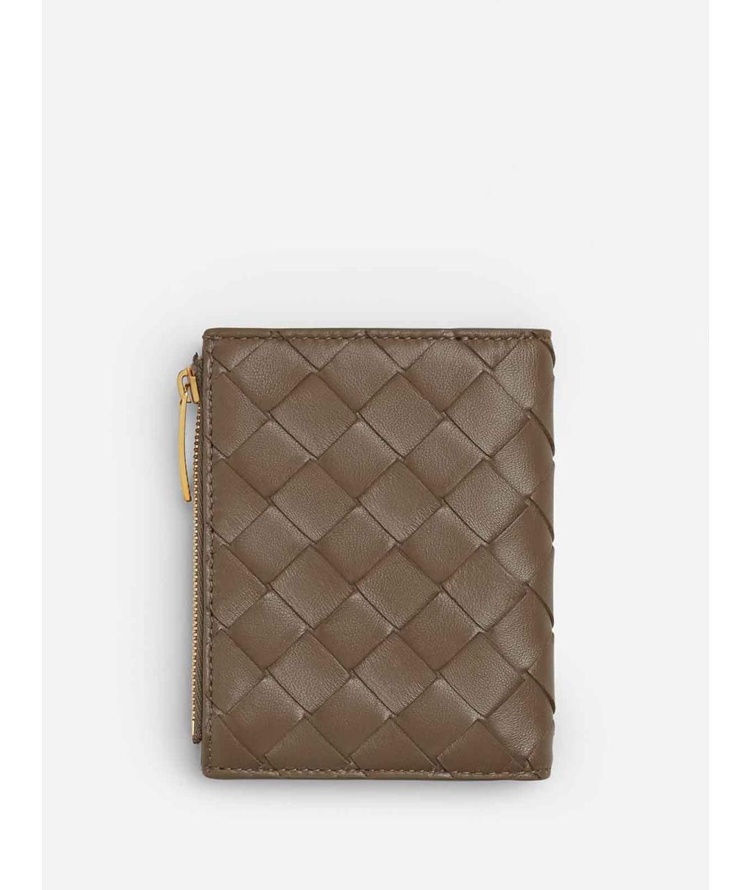 BOTTEGA VENETA Коричневый кожаный кошелек, фото 2