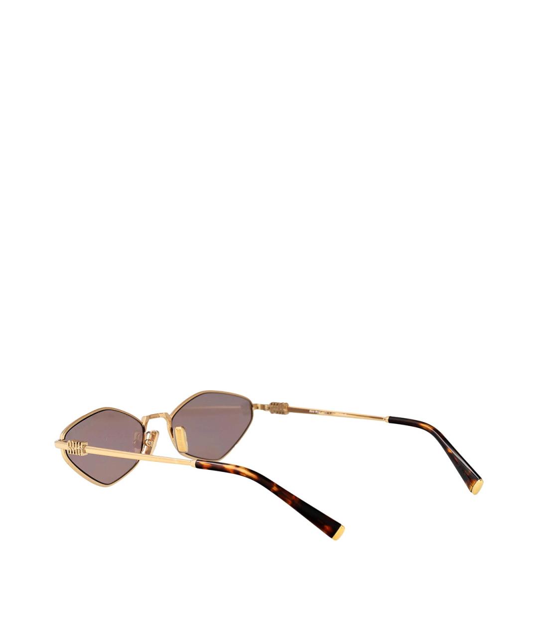 MIU MIU Золотые металлические солнцезащитные очки, фото 4