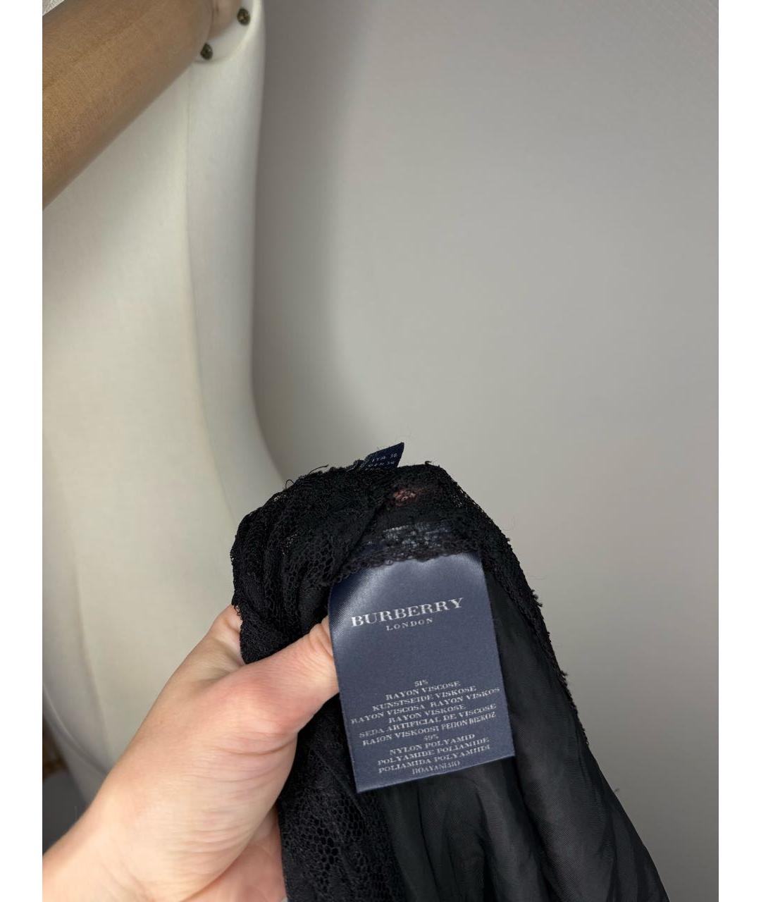 BURBERRY Черная кружевная юбка мини, фото 4