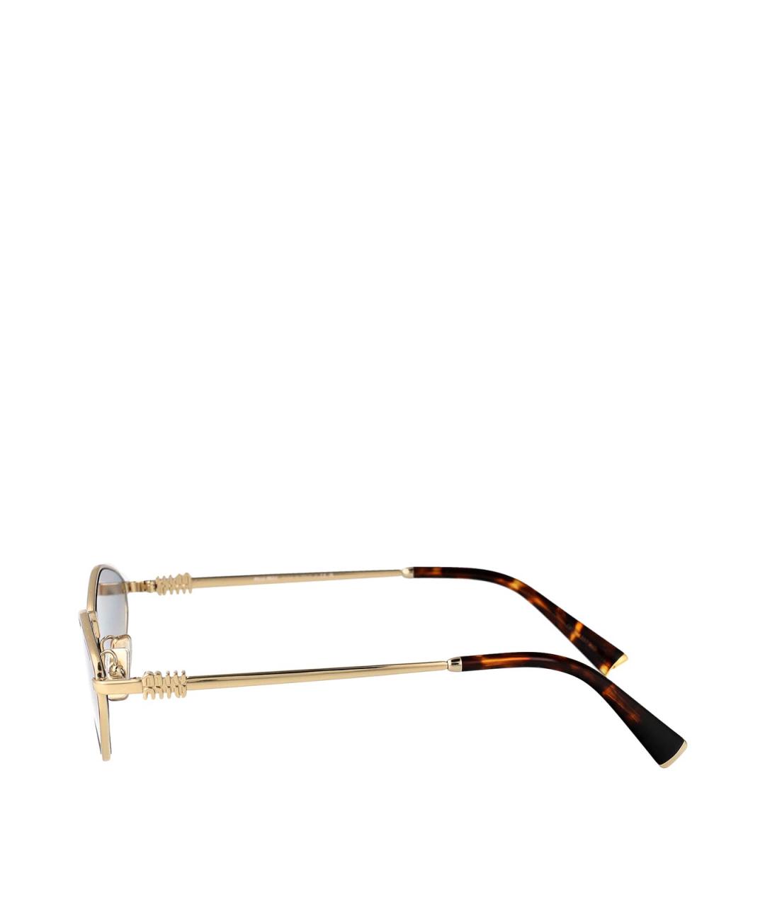 MIU MIU Золотые металлические солнцезащитные очки, фото 3