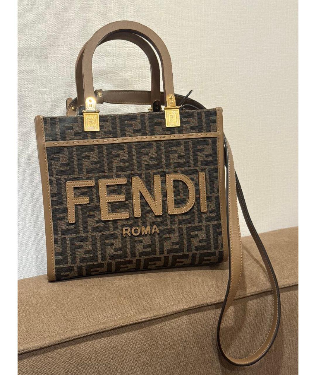 FENDI Коричневая сумка через плечо, фото 2