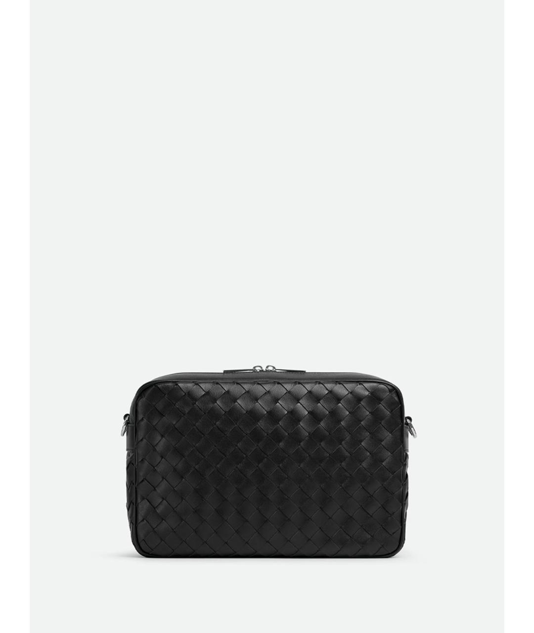 BOTTEGA VENETA Черная кожаная сумка на плечо, фото 4