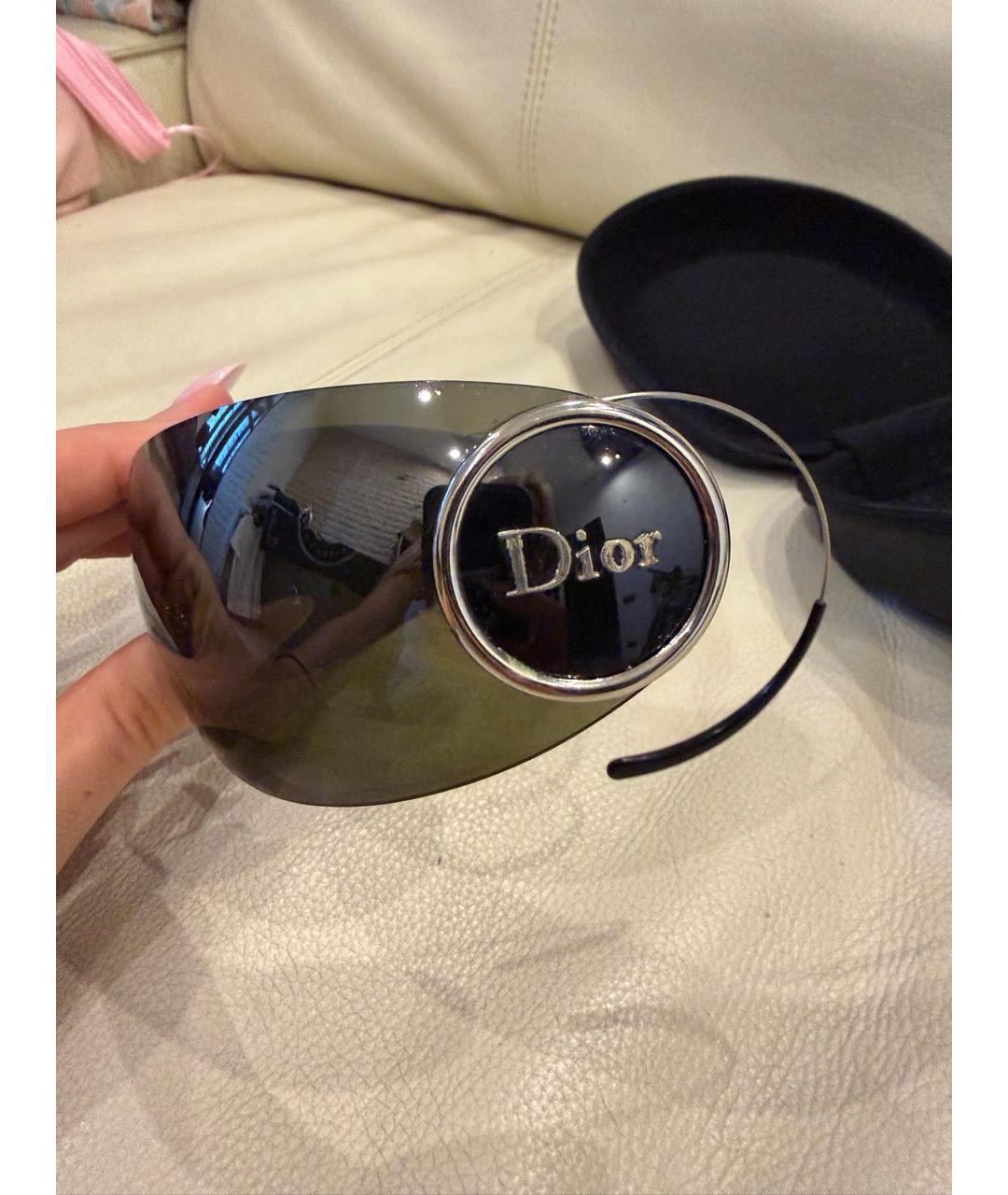 CHRISTIAN DIOR Черные пластиковые солнцезащитные очки, фото 6