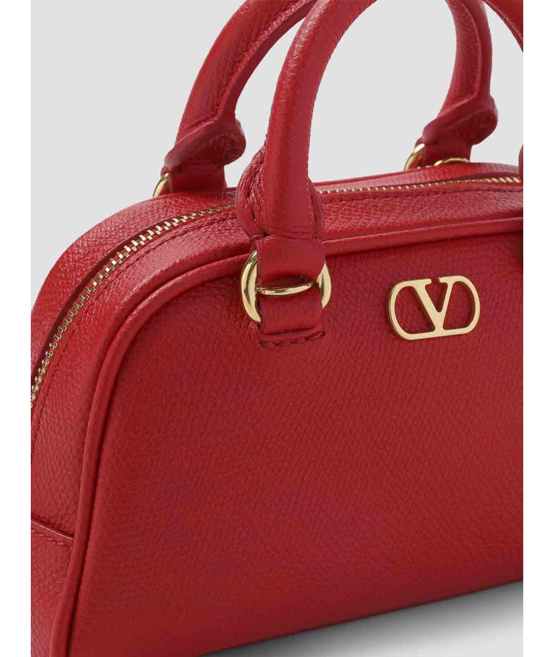 VALENTINO Красная кожаная сумка тоут, фото 3