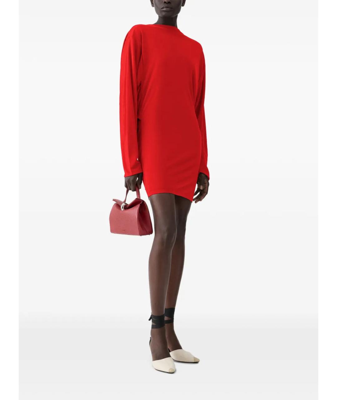 JACQUEMUS Красное полиамидовое коктейльное платье, фото 3