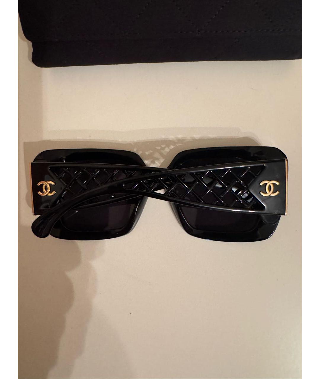 CHANEL Черные пластиковые солнцезащитные очки, фото 5