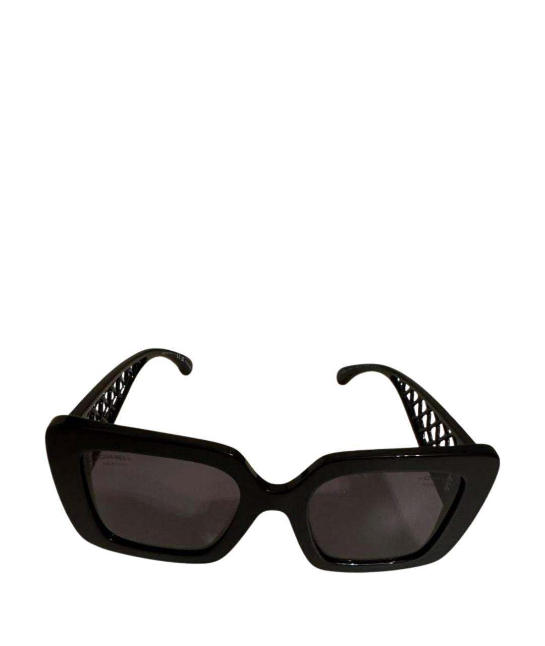 CHANEL Черные пластиковые солнцезащитные очки, фото 1