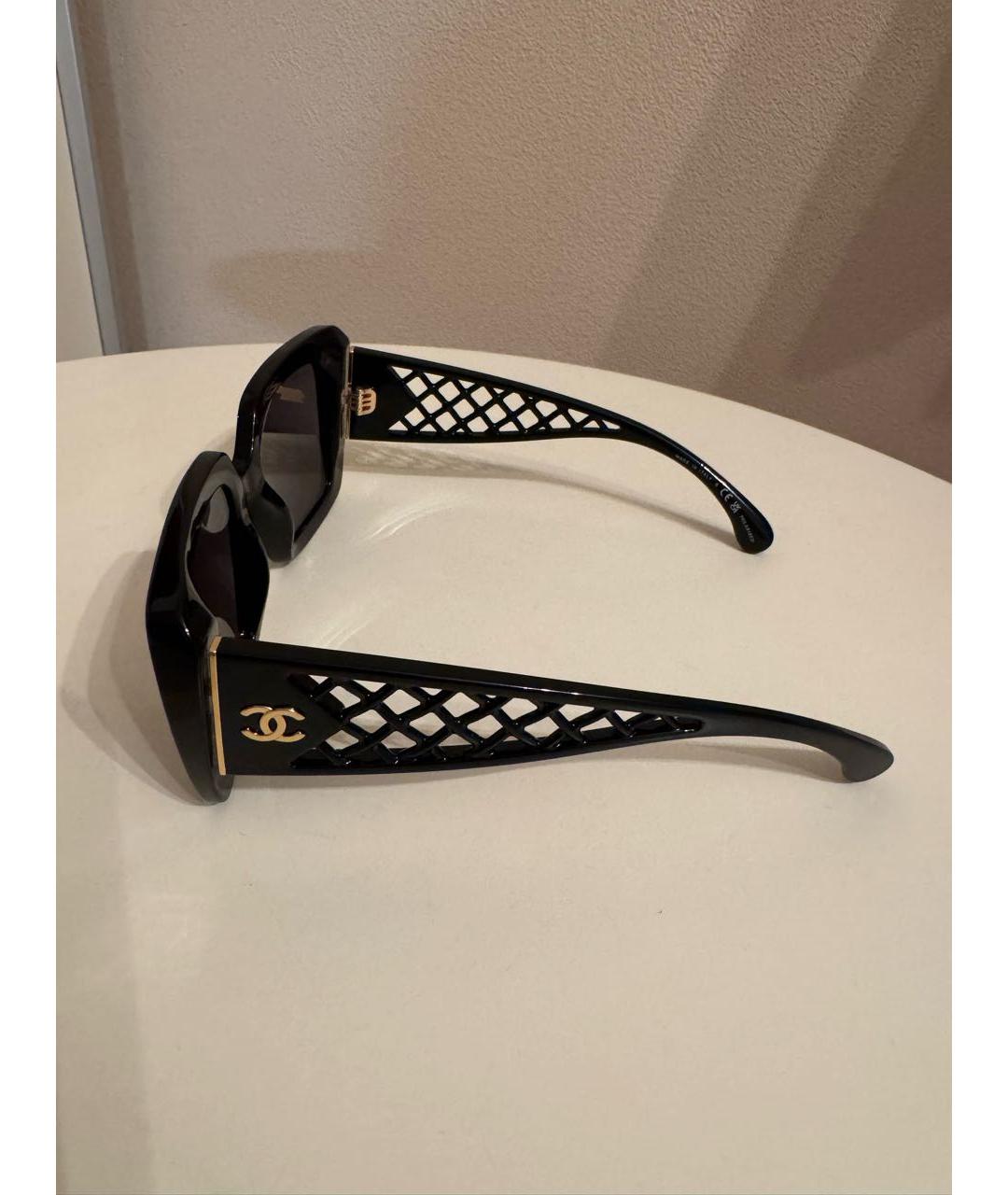 CHANEL Черные пластиковые солнцезащитные очки, фото 2