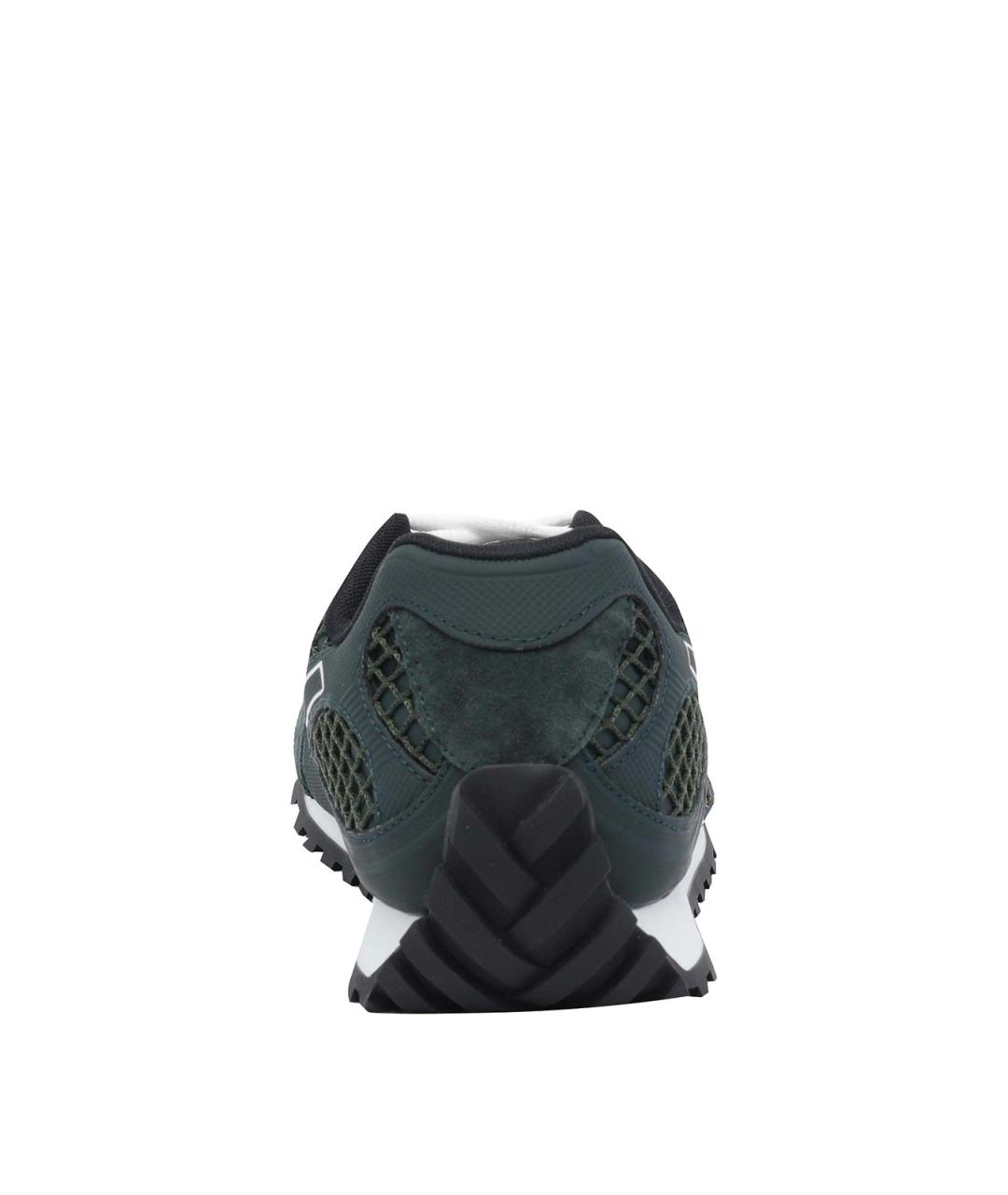 BOTTEGA VENETA Зеленые текстильные низкие кроссовки / кеды, фото 4