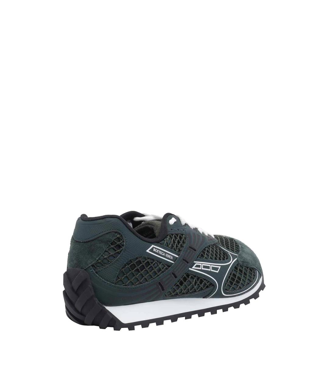 BOTTEGA VENETA Зеленые текстильные низкие кроссовки / кеды, фото 3