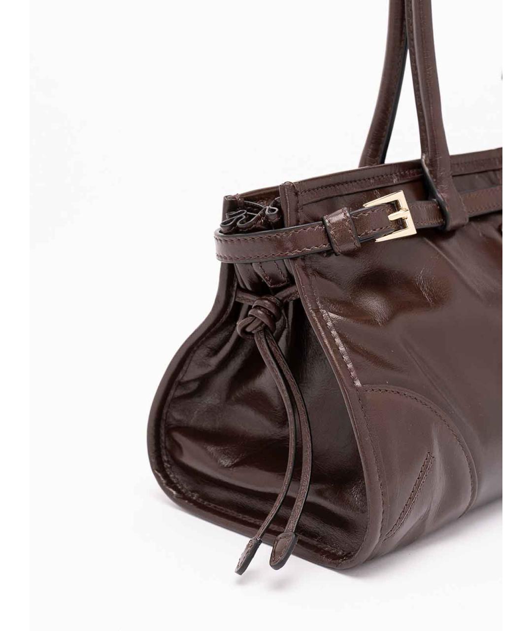 PRADA Коричневая кожаная сумка тоут, фото 6