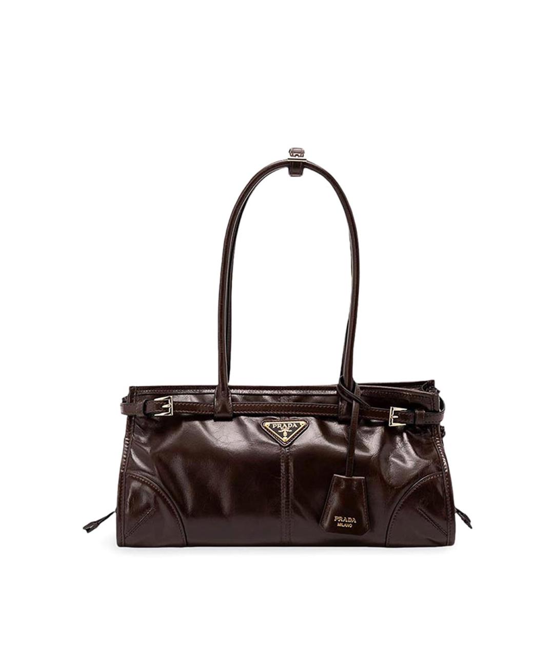 PRADA Коричневая кожаная сумка тоут, фото 1