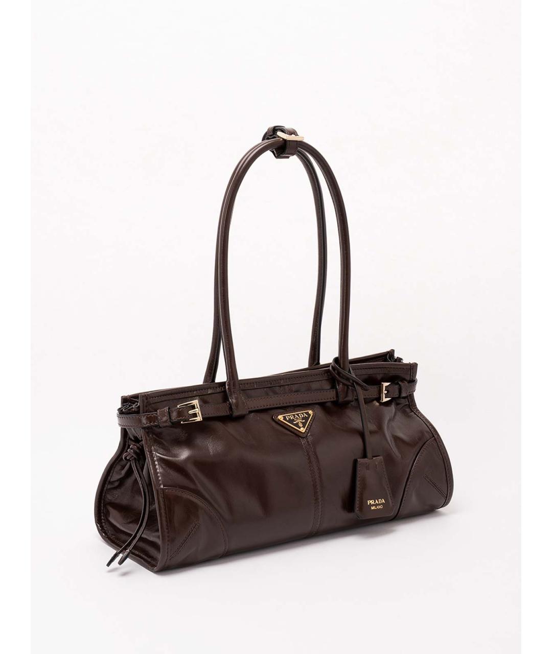 PRADA Коричневая кожаная сумка тоут, фото 3