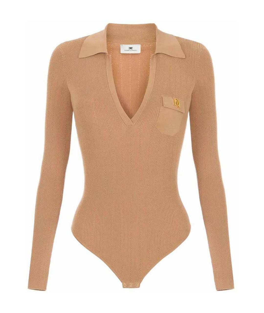 ELISABETTA FRANCHI Бежевое боди, фото 1