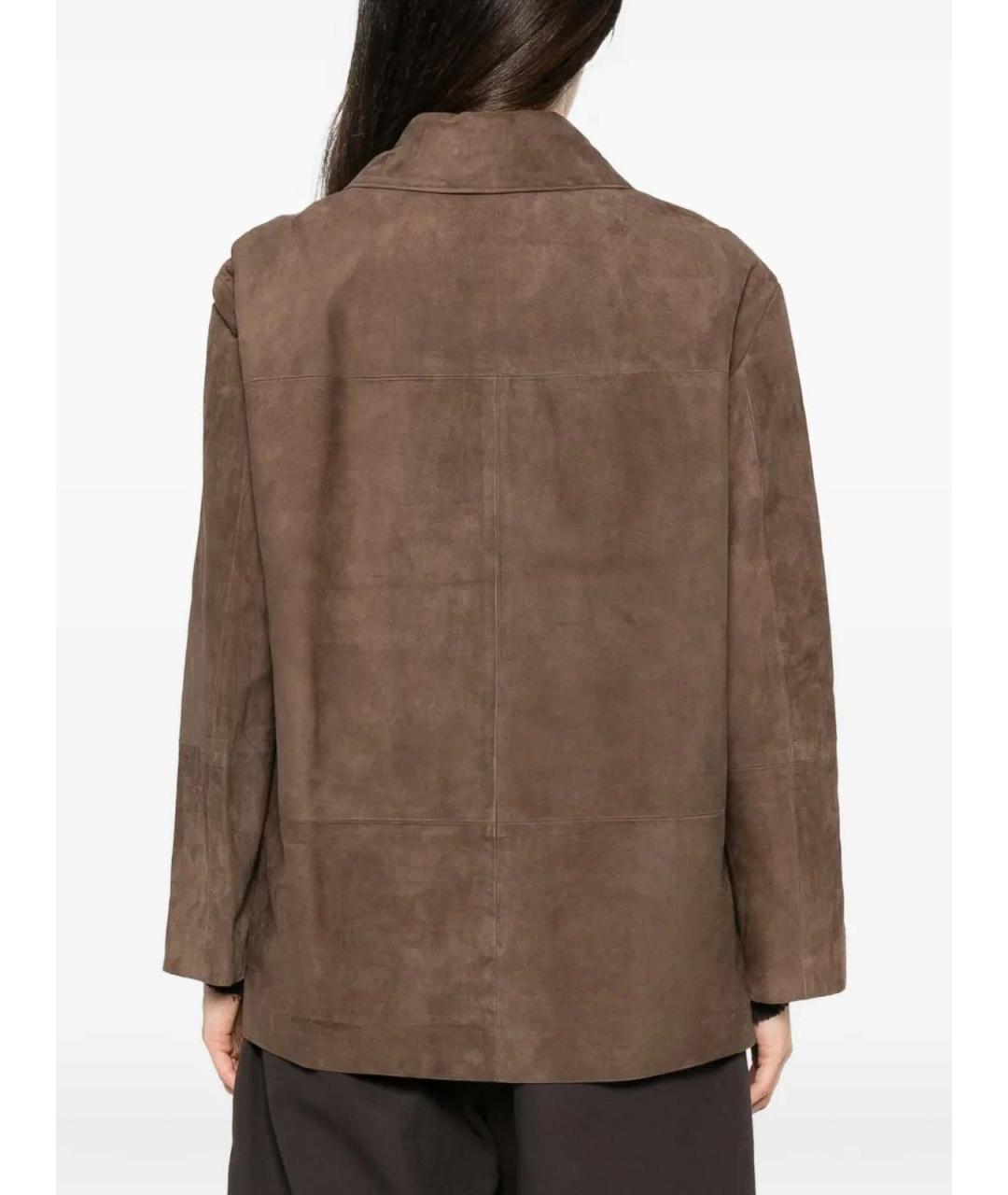 'S MAX MARA Коричневая кожаная куртка, фото 4