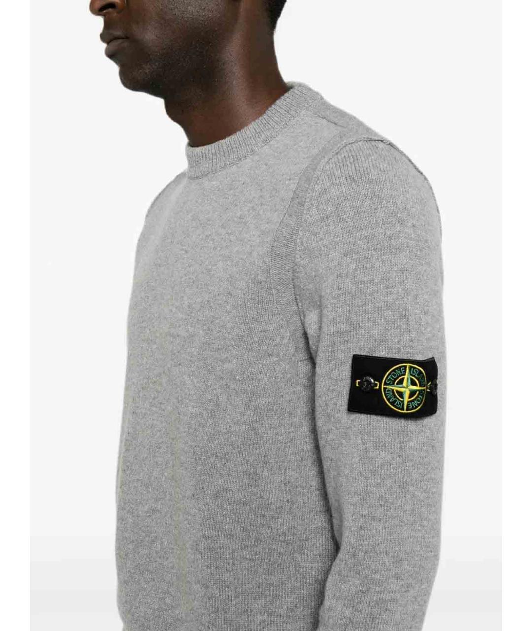 STONE ISLAND Серый шерстяной джемпер / свитер, фото 3