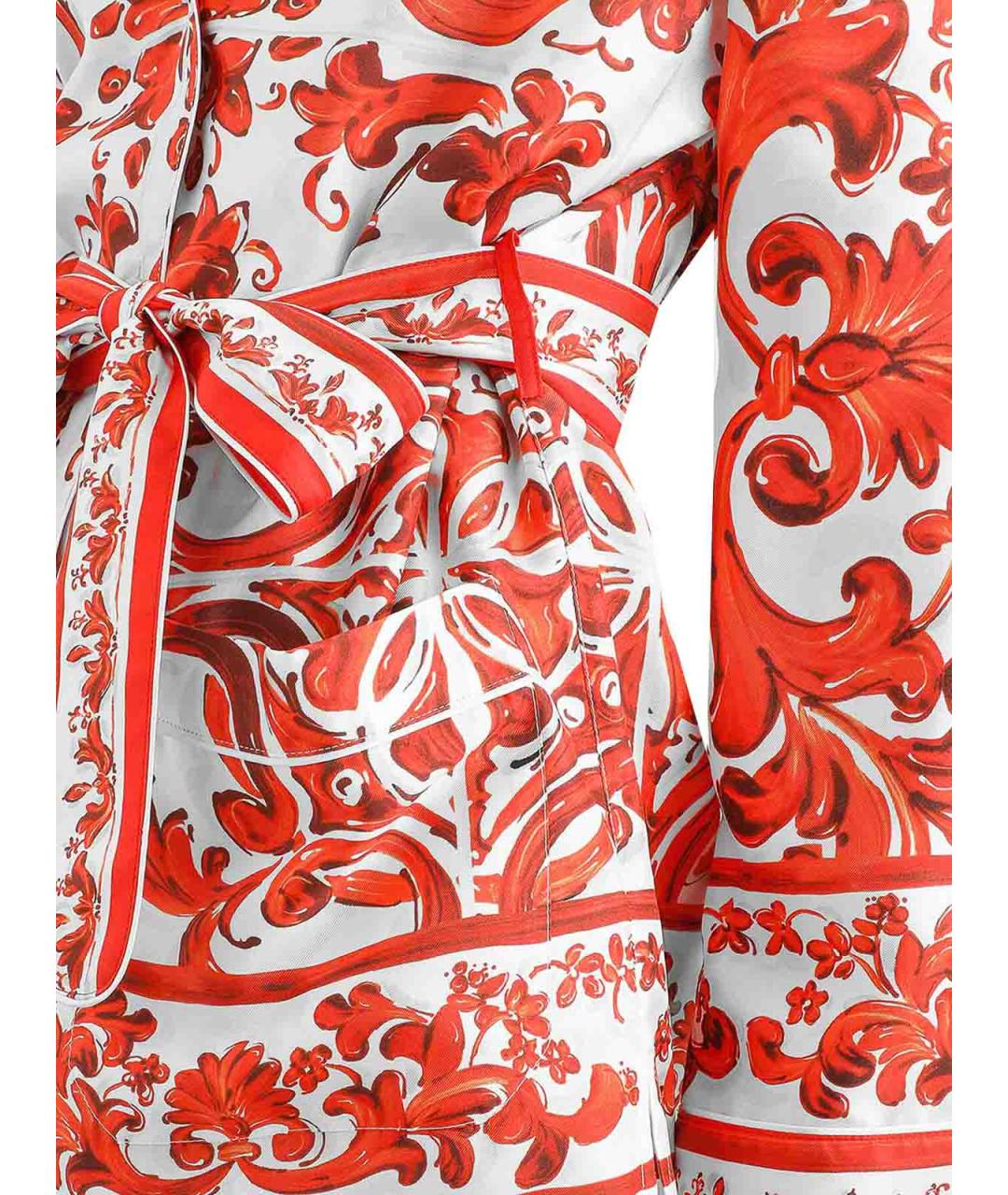 DOLCE&GABBANA Оранжевая шелковая рубашка, фото 2