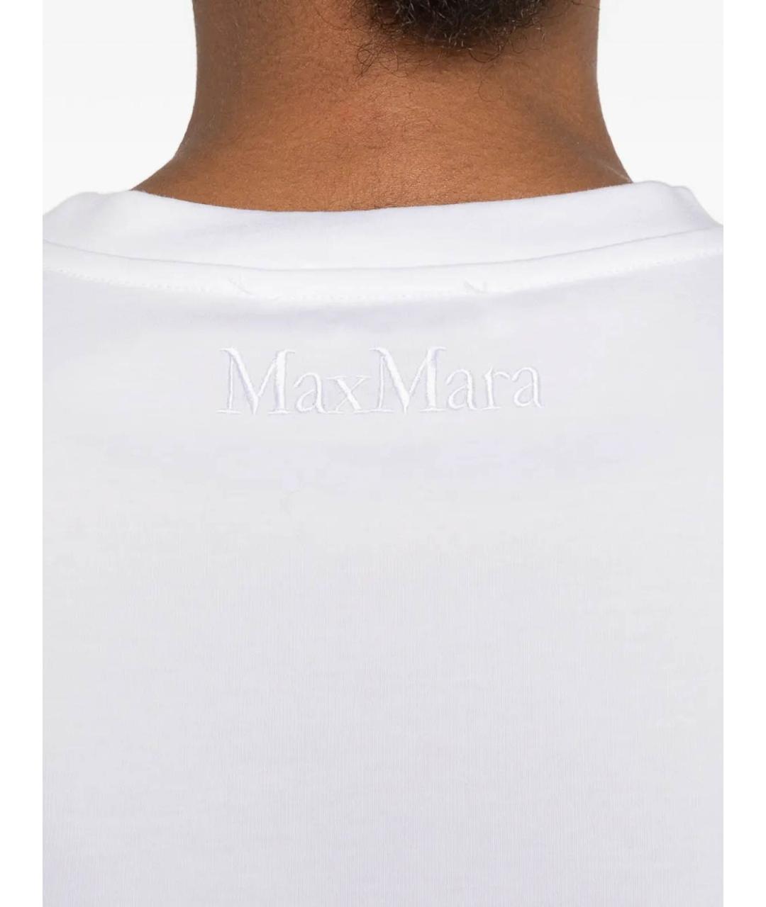 MAX MARA Белая хлопковая футболка, фото 4