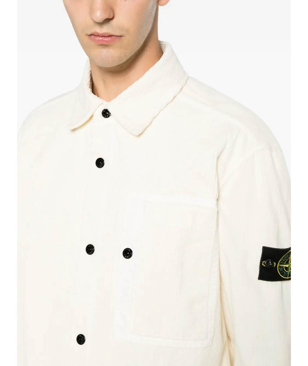 STONE ISLAND Белая кэжуал рубашка, фото 4