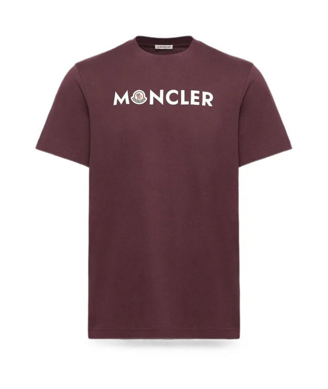 MONCLER Бордовая футболка, фото 1