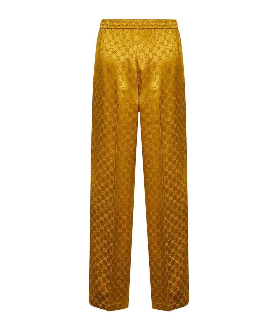 GUCCI Коричневые вискозные прямые брюки, фото 3