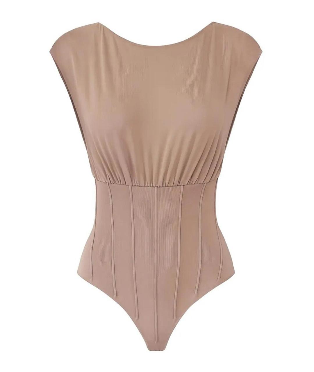 ELISABETTA FRANCHI Бежевое боди, фото 1
