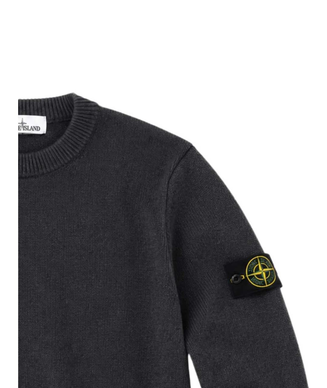 STONE ISLAND Серый шерстяной джемпер / свитер, фото 3