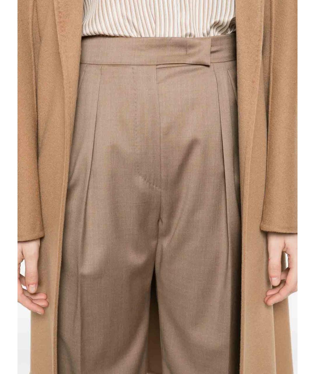 MAX MARA Бежевые прямые брюки, фото 4