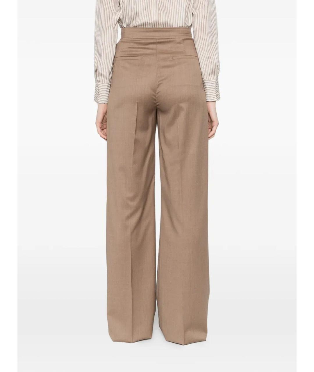 MAX MARA Бежевые прямые брюки, фото 3