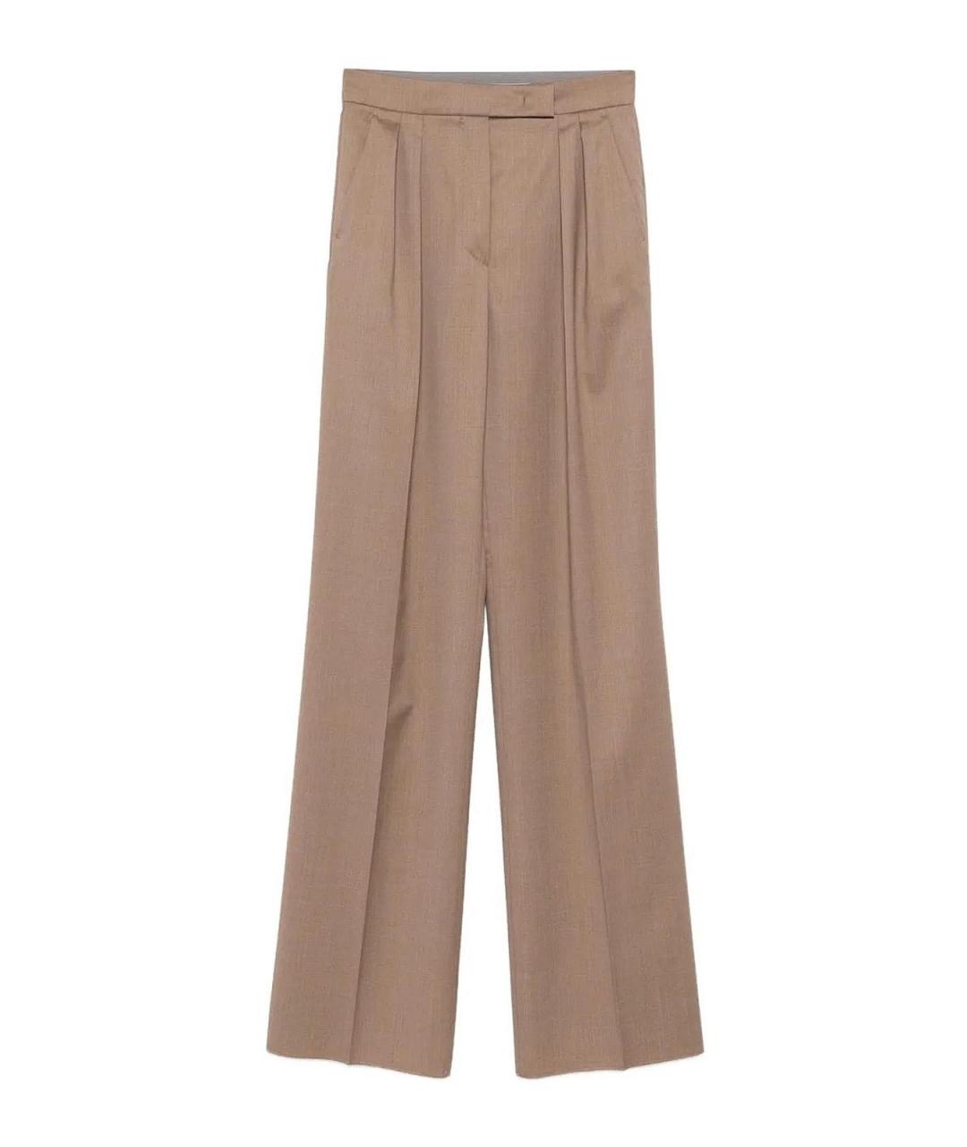 MAX MARA Бежевые прямые брюки, фото 1